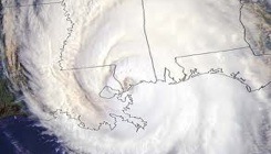 Katrina with Outline of Louisiana Visible